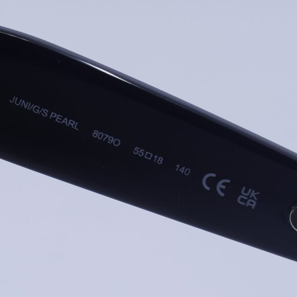 Kate Spade JUNI/G/S PEARL 0807 9O Sunglasses Black Cat Eye Frame, Grey Lenses - Picture 6 of 10